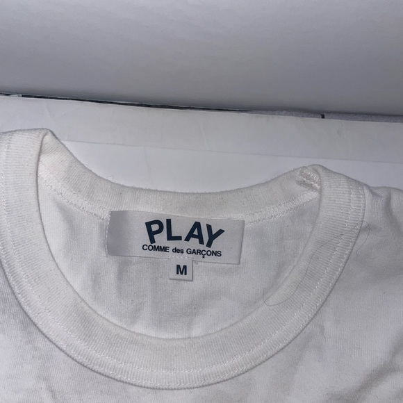 New Comme Des Garçons Play heart print logo patch T-shirt women size medium - Picture 4 of 5